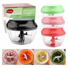 Processador De Alimentos Manual Grande 3 Lâminas Inox 480 Ml