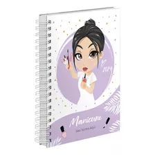 Agenda Personalizada Salão Manicure Comercial Morena Lilás