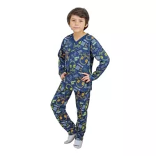 Pijama Moletom Flanelado Infantil 4 - 6 - 8 Menina E Menino