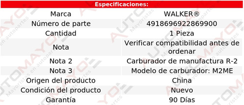 Un Desac Ahogador Carburador Walker Delta 88 3.8l V6 79-84 Foto 4