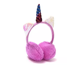 Orejeras Unicornio Peluche Orejas Lentejuela Skora Lila Rosa