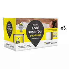 Rejunte Epóxi Quartzolit 1kg Cor Corda - Kit 3 Un