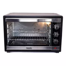 Forno Eletrico Moob 60 Litros Com Espeto Giratório Luz Interna Grelha Pegador Para Grelha Timer De 60 Minutos Função Descongelar Mbfno601pr1 127v Preto