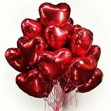 10 Balões Coração Metalizado 45cm Festa Casamento Namorados