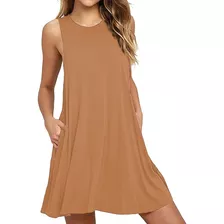 Vestido Canchero De Verano, Para Mujer, Con Bolsillos.