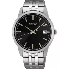 Reloj Seiko Hombre Sur401 P1 Sumergible Color De La Malla Plateado Color Del Bisel Plateado Color Del Fondo Negro