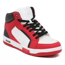 Tenis Sneakers Ferrato Original Deportivo Blanco Rojo Hombre