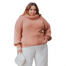 Cacharrel Plus Size De Frio Gola Alta Grossa Manga Bufante