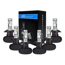 Kit 6 Lâmpada Ultra Super Led Farol Baixo Alto E Milha 6000k