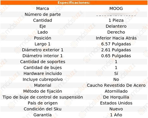 Buje Horquilla Del Der Inf Mercury Marauder 03-04 Moog Foto 3