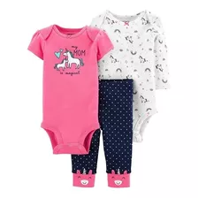 Conjunto Carters Baby 3 Pçs Unicórnio Trio Body Calça