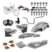 Kit Carenagem Adesivado Ybr 125 2000 A 2008 Guidão Parafusos