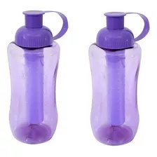 Squeeze Garrafa Tubo De Gelo 600ml Academia Escola Caminhada Cor Roxo