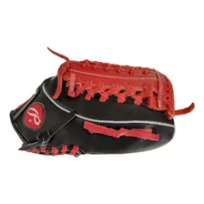 Manopla Guante Béisbol Palomares 12 P Negro Rojo 100% Piel