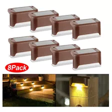 8pcs Solar Jardim Passo Escada Deck Luzes Varanda Cerca