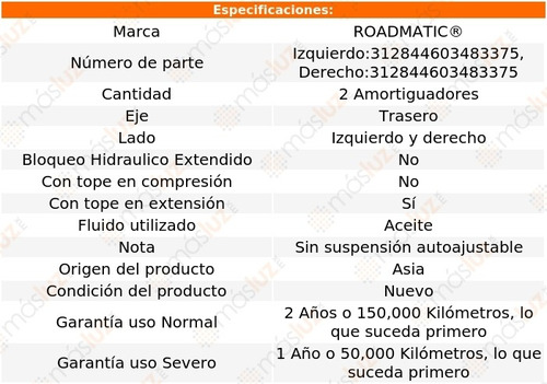 Kit 2 Amortiguadores Tra Hidrulicos Grand Voyager 95/00 Foto 3