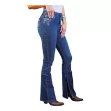 Calça Feminina Boot Cut Medium Wash C/a Tassa