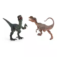 2 Dinossauros Dilofossauro Velociraptor Jurassic Top Detalhe