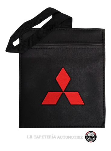 Bolsa  De Basura Para Carro Mitsubishi Logo Rojo Foto 2