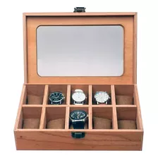 Caja Estuche De Madera Gadnic Organizador 10 Relojes Color Marrón