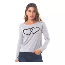 Camisa Feminina Frio Manga Longa Toque Macio Oferta Limitada