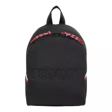 Mochila Backpack Tommy Hilfiger Logo Bordado 69j2604 Color Negro Diseño De La Tela Liso