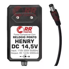 Fonte 14,5v Carregador Para Relógio De Ponto Henry Plus 2a