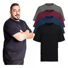 Kit 4 Camiseta Plus Size Masculina Algodão G1 Ao G3 By Zaroc