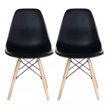 Cadeira De Jantar Decoração Moderno Eames Casa Laura Cor Preto 2 Unidade