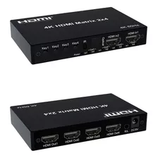 Chaveador E Distribuidor Hdmi 4k 3d 2x4 - Fonte + Controle