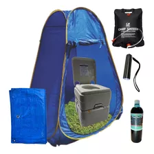 Kit Camping: Carpa Baño + Inodoro + Ducha Solar + Lona 