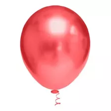 25 Bexigas Balões Metálicos Cromados Nº5 Decoração Festa Cor Vermelho