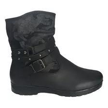 Bota Feminina Estilo Militar Cano Curto Comfy Mooncity 71123