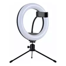 Iluminador Led Celular Usb 20cm Suporte Luz Foto Filmagens Cor Da Estrutura Preto