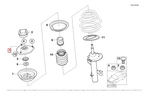 Soporte Amortiguador Mini Coopermini R50 One 1.4i Foto 4