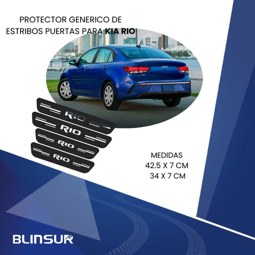 Cinta Protectora Bl Embellecedora De Estribos Para Kia Rio Foto 3