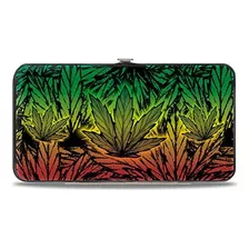 Cartera Con Bisagra Para Mujer Con Hebilla-weed, Multicolor,