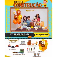 Kit Festa Tema Construção Festa Em Casa Até 15 Pessoas