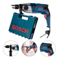 Furadeira Martelete Parafusadeira Elétrica De 13mm Bosch Gsb 20-2 Re 701w + Acessório Com Maleta De Transporte + Punho Auxiliar 127v