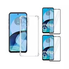 Capa Capinha + 2 Película De Vidro 3d Para Motorola Moto G14