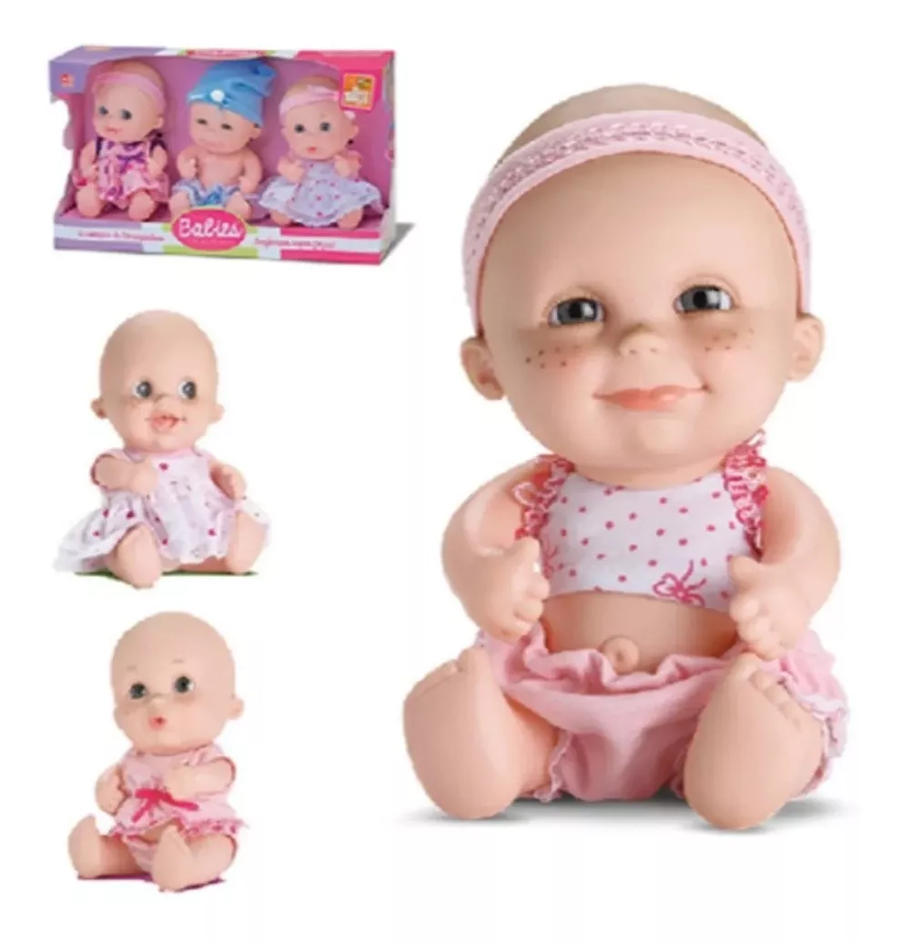 Bonecas Bebes Expressões Trigêmeas Babies Coleção - Bee Toys