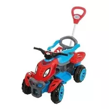 Cochecito Infantil Spider Quad Bike Con Pedal, Color Rojo/azul
