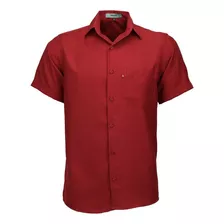 Camisa Social Masculina Microleve Manga Curta Nao Amassa