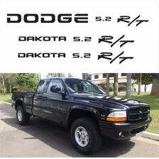 Kit Adesivo Dodge Dakota 5.2 R/t Dodge Dakota Rt V8 Preto 