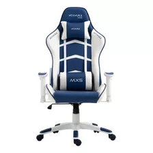 Cadeira Gamer Mx5 Giratória Branco E Azul Marinho Mymax