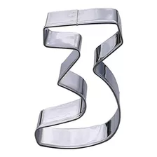 Number Three Cookie Cutters Acero Inoxidable