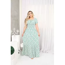 Vestido Ciganinha Longo Moda Evangélica Lastex Na Cintura