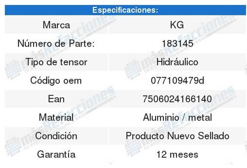 Tensor Hidraulico Distribucin Kg Audi Rs6 4.2l 03 A 04 Foto 2