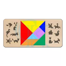 Brinquedos Educativos - Jogo Tangram - 13x27cm 7 Peças 10un