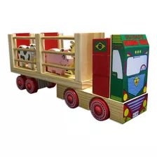 Caminhão Fazendinha-brinquedo Educativo Madeira-carimbras